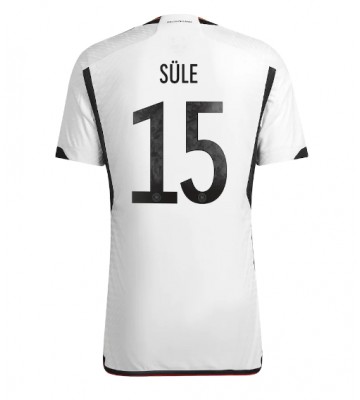 Maillot de foot Allemagne Niklas Sule #15 Domicile Monde 2022 Manches Courte